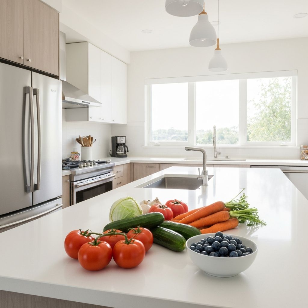 Küche mit frischen Zutaten